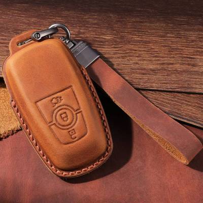 Leather Car Key Case Cover for Ford Fusion Mondeo Mustang Explorer F150 F250 F350 Edge EcoSport for Lincoln Mondeo MKC MKZ MKX
