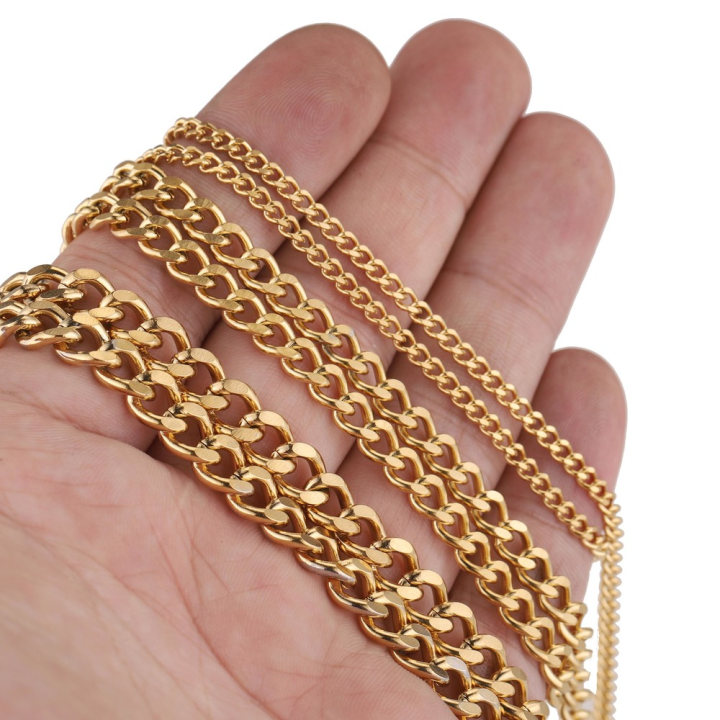 2meter-gold-357mm-width-heavy-miami-cuban-stainless-steel-figaro-mill-grind-chain-for-diy-necklace-bracelet-making-wholesale