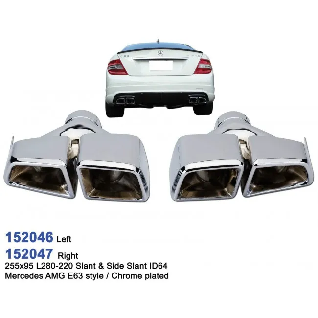 Mercedes benZ w212 w221 e63 s63 s65 amg dual tail pipe pipes exhaust
