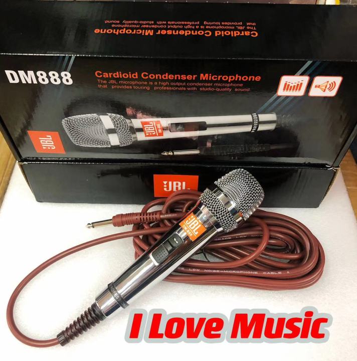 Microphone JBL DM888 best for videok/karaoke heavy duty microphone(silver)  Lazada PH