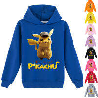 Pikachu 9สีผ้าฝ้าย65% + โพลีเอสเตอร์35% ไฟเบอร์เด็กผู้ชาย,เสื้อแขนยาวเด็กหญิงเด็กชายเกาหลีเสื้อฮู้ดอนิเมะฤดูใบไม้ผลิและฤดูใบไม้ร่วง0000