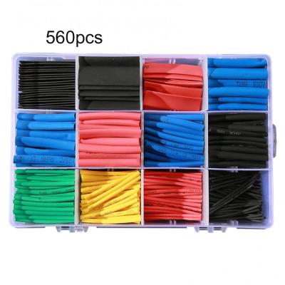 New 560Pcs/set DIY Insulating Wire Cable Sleeve Colorful Heat Shrinkable Tubing Set Cable Management