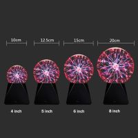 LED Magic Plasma Ball Light USB/Battery Powered Novelty Glass Ball Night Lamp 3 4 5 6 8 inch EU Plug Sphere Desk Light Night Lights