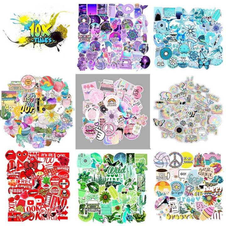 set 50 sticker cute dán máy tính, điện thoại,lap top, sticker dán ...