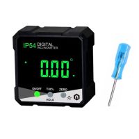 IP54 4X90°Digital Inclinometer LCD Backlight Protractor Slope Meter Angle Ruler Single-Side Electronic Goniometer