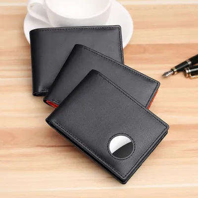 Bank Card Holder RFID Blocking Wallet RFID Blocking Card Holder Genuine Cow Leather Mens Wallet Airtags Business Wallet