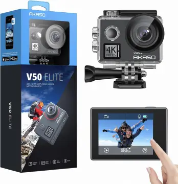 AKASO Brave 4 Elite 4K60fps 20MP Ultra HD Action Camera IPX8 33FT  Underwater Camcorder Waterproof Camera with 64GB Storage, Touch Screen