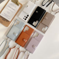 เคสที่ใส่บัตรนิ่มสายคล้องคอแบบคล้องคอสำหรับ Samsung Galaxy S22 S20U Plus S21P Note10P Note20u