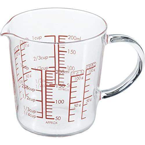 HARIO Made in Japan Heat Resistant Glass Measuring Cup Wide 200ml MJCW