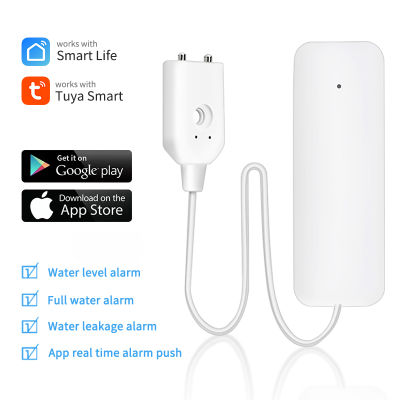 เครื่องตรวจจับน้ำท่วมน้ำ Smart Life App Push Verflow และ Full Water Sensor Smart Home Zigbee Smart Water Leak Alarm Tuya