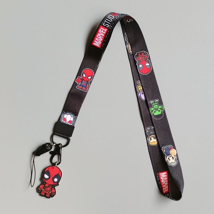 spiderman-neck-lanyard-keychain-for-wallet-cartoon-lariat-student-chain-anti-lost-decoration