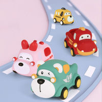 Mini Cartoon Animal Pull Back Cars Kids Toys Montessori Soft Rubber Racing Model Car Toys For Baby Boys Girls Birthday Xmas Gift