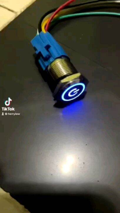 Saklar LED Stainless Tombol On Off Push Button Metal plus soket dan ...