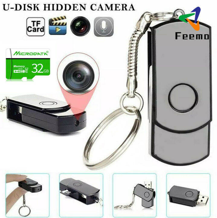 【high quality】1080P Mini Hidden Camera USB Disk DVR Cam Motion Detector