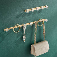 Tuqiu Robe Hook Towel Hanger Brushed Gold Clothes Hat Hook Row Robe Hook Bathroom Brass Bath Hardware Set Kitchen Hanger