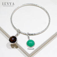 LenYa Jewelry เครื่องประดับประเภท Charm ตัวเรือนเงินแท้ 925 ชุบทองขาว ประดับด้วยพลอยกลมสีน้ำตาล สโมกกี้ ควอตซ์(Smoky Quartz) เงียบสุขุม เจียระไนแบบ Double Checker Board  ขนาด 12.00 mm