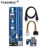 Ver006 Tishric Pci ไรเซอร์การ์ด1x แบบเร่งด่วนไปยัง16x สายต่อ Usb3.0 60ซม. Pci Extender Sata To 4pin Molex Power สำหรับเครื่องขุดแร่ Btc