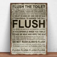 Toilet Rules Vintage Retro style Metal Tin Sign Wall Decor Vintage Wall Art Poster Gift（Only one size: 20cmX30cm）(Contact seller, free custom pattern)