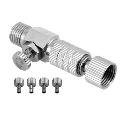 Professional Airbrush Accessories Air Brush Quick Release Coupler Plug (Disconnect) Airbrush Airflow Adjustment Control-Valve Coupling with 4pcs 1/8 inch Adapters
