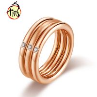 [COD] E-commerce supply rose gold diamond ring for women simple engagement wedding lady stainless steel tail wholesale