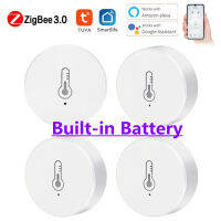 Tuya ZigBee 3.0สมาร์ทบ้านอุณหภูมิและเซ็นเซอร์ความชื้นในร่มไฮโกรมิเตอร์ทำงานร่วมกับ Alexa Assistant &amp; Tuya Zigbee Hub