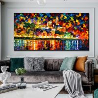 Urban Architectural Landscape Abstract Oil Painting Print On Canvas Nordic Poster Wall Art Picture For Living Room Home Decor