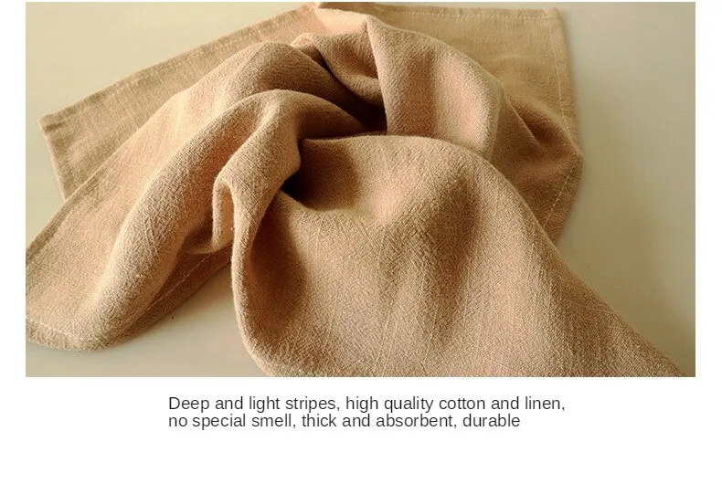 2Pcs 40*40cm Plain Cotton and Linen Napkins Cloth Home Kitchen Cloth Napkins  Hotel Restaurant