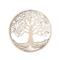 30cm 3D Round Tree Of Life Wall Decor Eco-friendly Wooden Artwork Home Wall Hanging Ornament Decoration For Birthday Anniversary