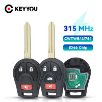 KEYYOU 5X Remote Car Key For Nissan Sunny Oem Factory Keyless Entry ID46 Chip Fob Transmitter CWTWB1U751 34 Button 315MHZ