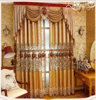 Special Design embroidery Window Royal Curtain With Fancy Valance For Living Room