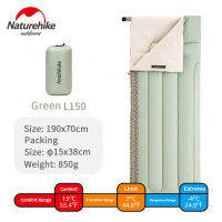 NatureHikeถุงนอนผ้าคอตตอนน้ำหนักเบามาก850ก.,ถุงนอนสำหรับตั้งแคมป์เดินทางกิจกรรมกลางแจ้งซักได้ใช้ได้3ฤดู L150