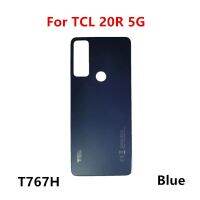 ที่อยู่อาศัยสำหรับ TCL 20R 5G T767H 6.52 "อะไหล่ซ่อมฝาหลังปิดโทรศัพท์หลังประตูเคสด้านหลังโทรศัพท์ + โลโก้