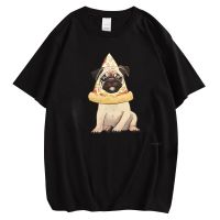 Cloocl Pizza Pug Cotton Tshirts Animal Printed Tees Pullover Tshirt Clothing