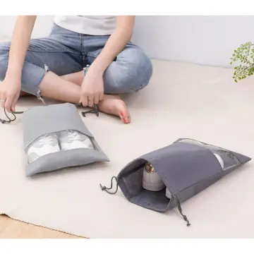 5pcs Shoes Storage Bag Closet Organizer Non-woven Travel Portable Bag  Waterproof Pocket Clothing Classified Hanging Bag