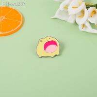 Creative Cute Cartoon Open Mouth Frog Shape Animal Alloy Brooch Trendy Fashion Wild Student Backpack Badge Clothing Accessories