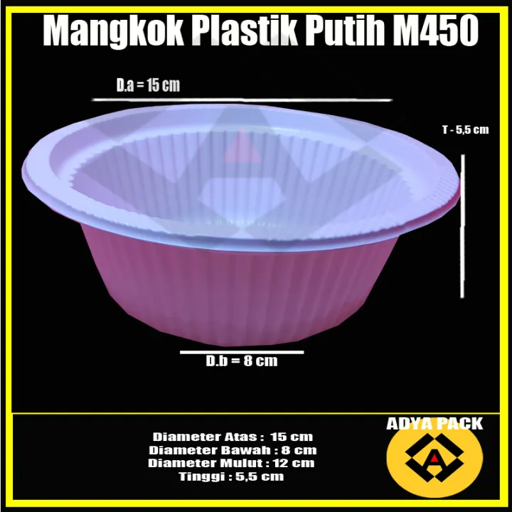 Mangkok Plastik Putih M450 Mangkok Baso Tahu Mangkok Dimsum Mangkok