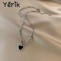 【Preflow ornament】 Yerik KpopGoth PunkPendant ChainNecklace สำหรับผู้หญิง C Ollares ความงามกรันจ์เครื่องประดับ Y2K อุปกรณ์เสริม