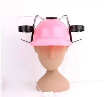 Funny Drinking Hard Hat Helme Dual Cans Holder Drinking Straw Cap - China Drinking  Hat and Drinking Cap price