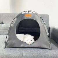 Pet tent เต็นท์สัตว์เลี้ยง เต็นท์แค้มปิ้งแมวพับได้ เต็นท์แมวกลางแจ้งแบบกึ่งปิด คอกแมว เสื่อระบายอากาศ ด้วยเสื่อระบายความร้อนในฤดูร้อน (พร้อมเสื่อ) เหมาะสำหรับสัตว์เลี้ยงที่มีน้ำหนักไม่เกิน 10kg