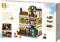 Compatible with Lego Zhego Street View Series Coffee Shop Hill Pub Rome Restaurant Chinese Restaurant Assembled Building Block Toys