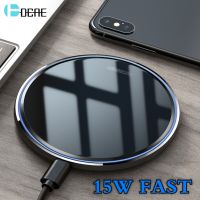 【ร้อน】 DCAE Fast 15W Wireless Charger สำหรับ Huawei P40 Pro Xiaomi Mi 10 Samsung S10 S20 S21 Qi Quick Charge สำหรับ iPhone 13 12 11 XS XR X 8