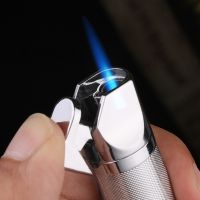 Netted Cylinder Jet Gas Lighter Turbo Torch Lighter Cigar Pipe Metal Windproof Cigarette Lighter 1300 C Butane Gadget For Men