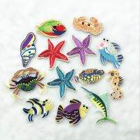 PGY 1PCS Cartoon Patches Seabed World Animal  Starfish Patch Cloth  A Hippocampus Conch Embroidery Childrens clothes Patches Haberdashery