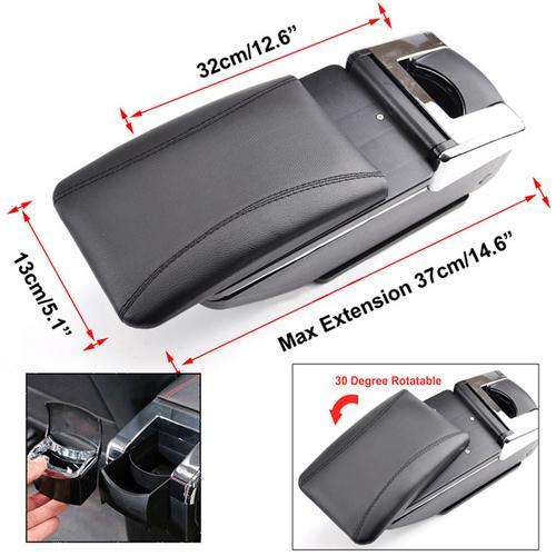 Rotatable Armrest 2010 2011 2012 2013 2014 2015 2016 lembrd Armrest for Ford Fiesta 2009-2017 Centre Console Storage Box 