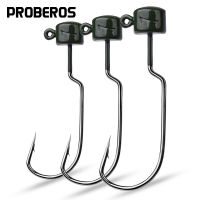 PROBEROS 5Pcs Worm Rig Hooks 3.5G-5G-7G Jigging Fishing Hook Jig Head Fishhook สำหรับปลาเทราท์ Perch Zander เหยื่ออ่อน Wobbler JIG024