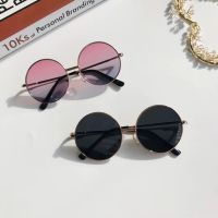 【YF】♀  Round Sunglasses Children 2-8 Years Old Baby Glasses British Metal Mirror Uv400