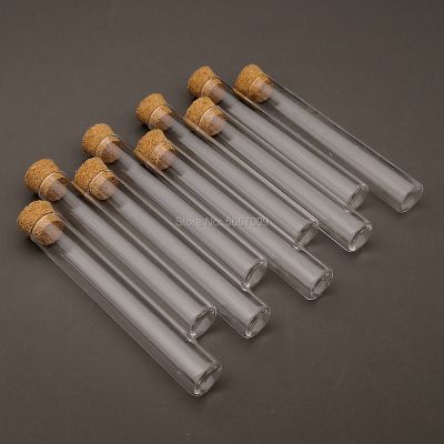 100pcs/lot Lab 12x75mm Flat bottom Glass Test Tube With Cork Stoppers for School Laboratory experiment