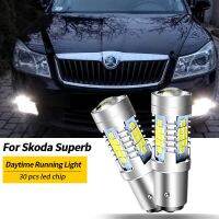 【CW】2Pcs 3600LM Canbus P21W 1156 BA15S LED Bulb For Skoda Superb Octavia 2 FL 2010 2011 2012 2013 LED Daytime Running Light DRL Lamp