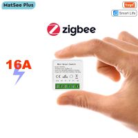 Tuya Smart Life ZigBee 3.0 Socket Switch Relay Mini Module 16A 2 Way Timer Remote Control Light Works with Google Home Alexa