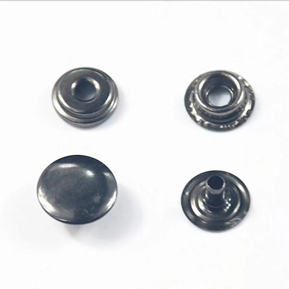 50Pcs/set Metal Snap Buttons Double Metal Rivets Snap Fasteners No Sewing  Press Studs for DIY Leather Art And Craft Decoration - , 15mm